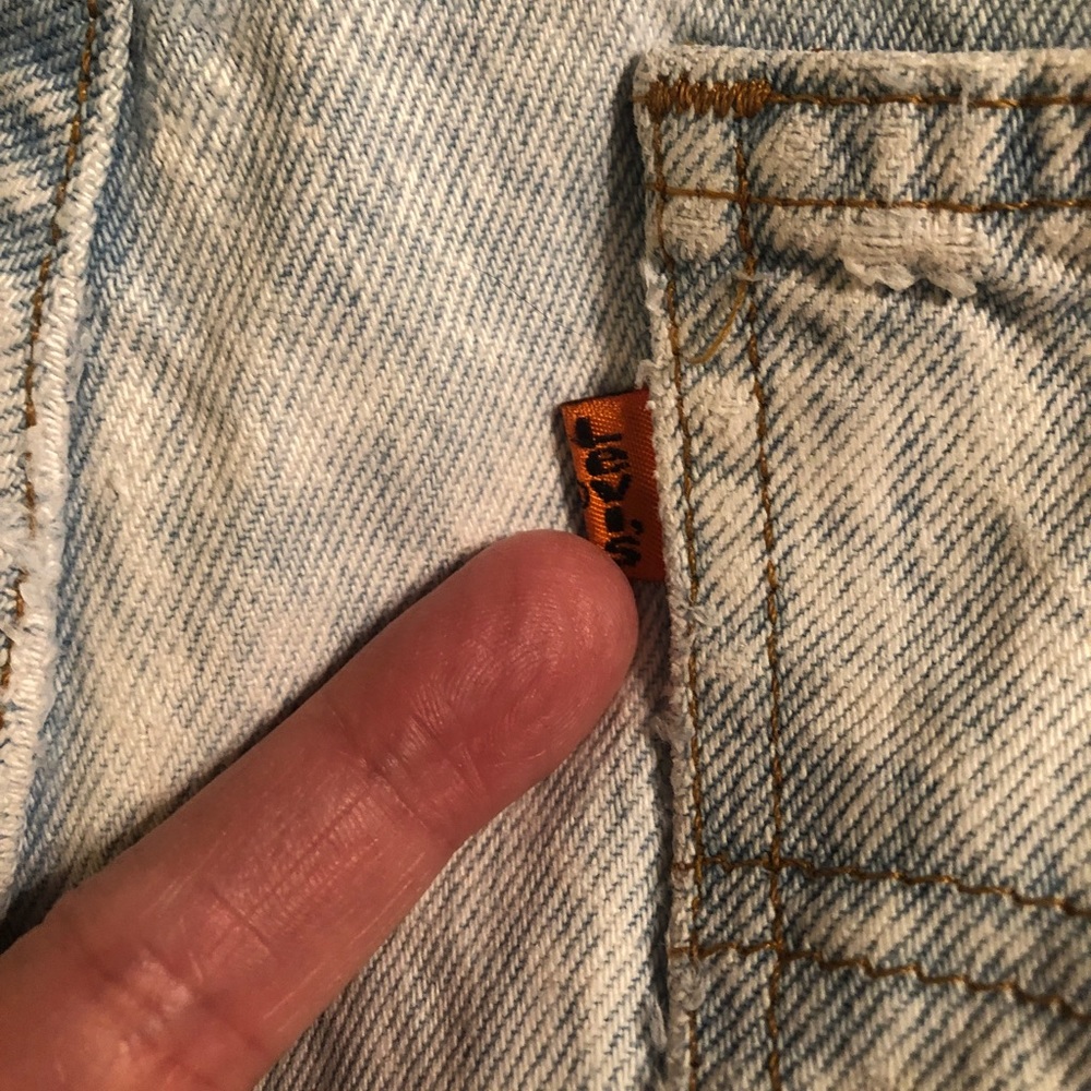 Vintage Levi’s orange tab acid wash cut off distressed jean shorts - Picture 5 of 13